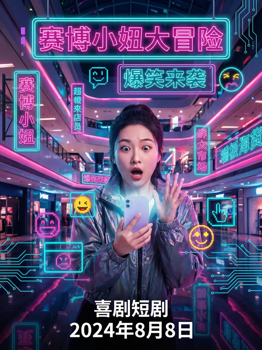 两个人在线影视大全 搞笑喜剧短剧 - 赛博小妞大冒险海报